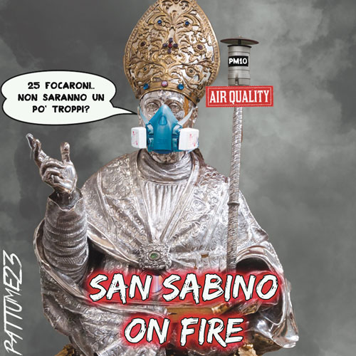 San Sabino on fire