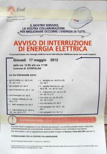 L'avviso dell'Enel